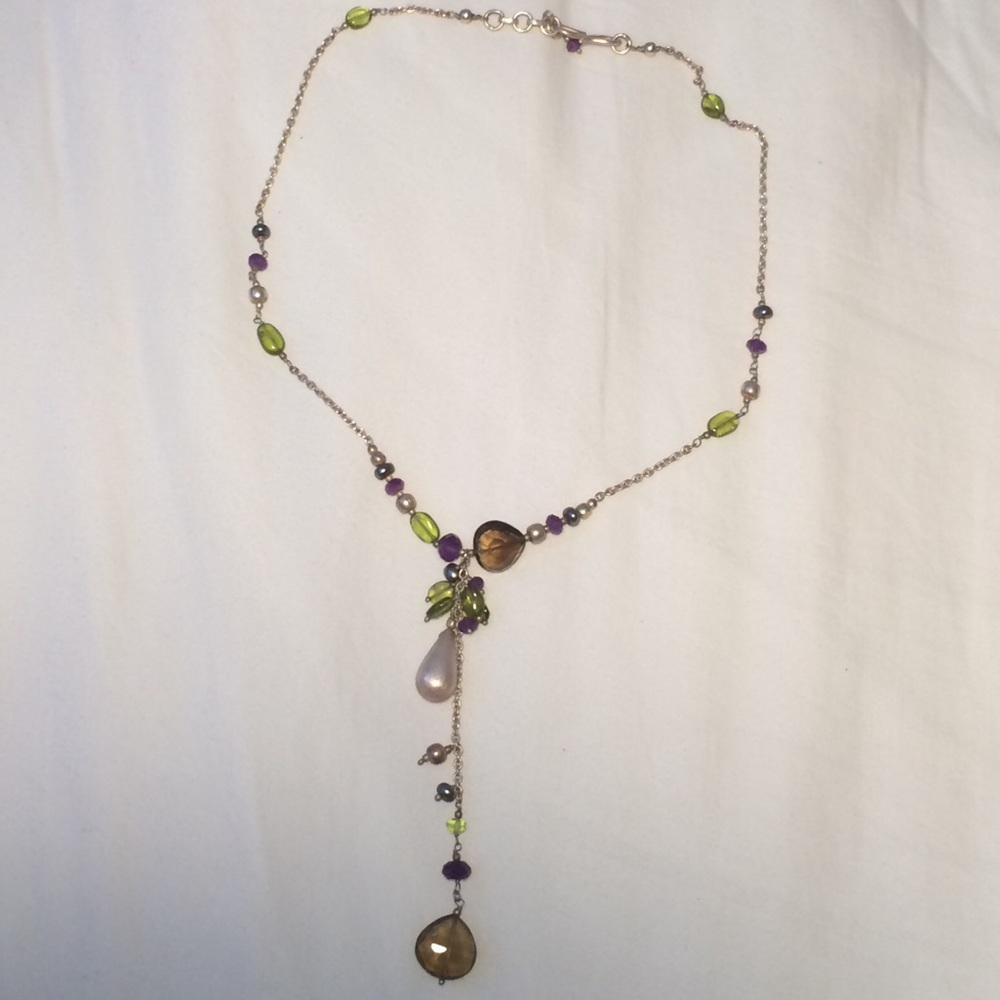 Gemstone and Pearl Necklace